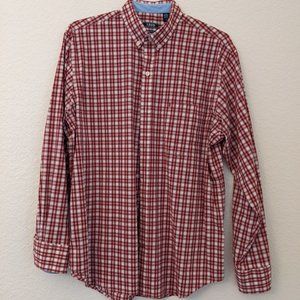 IZOD Men's Button Down - Red Checker - Size M